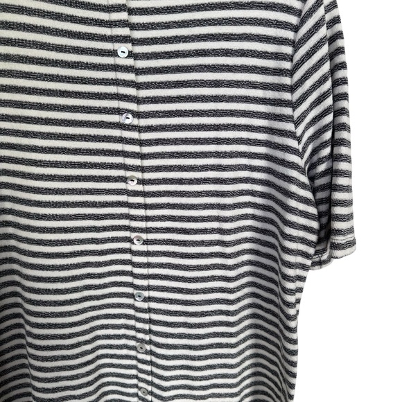 Paraphrase Women's Sz L 100% Cotton Striped Elbow Sleeve Striped Tunic Dress - Picture 4 of 9